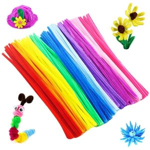 150 kleurrijke pijpenragers voor knutselen set, 30cm chenilledraad knutselaccessoires, pijpenragers voor knutselen set, pijpenragers knutselset voor creatieve DIY decoreren 100 pompons, 100