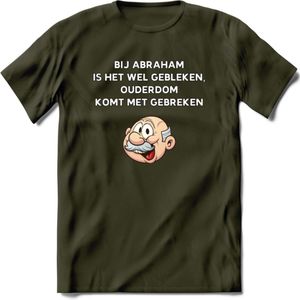 Bij abraham is het wel gebleken T-Shirt | Grappig Abraham 50 Jaar Verjaardag Kleding Cadeau | Dames – Heren - Leger Groen - L