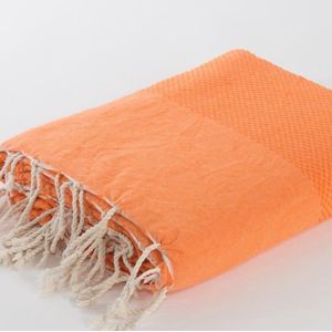 Lantara Plaid Grand foulard - Oranje - 190x300cm - Oranje Sprei Bed - Grand foulard bank - Plaid