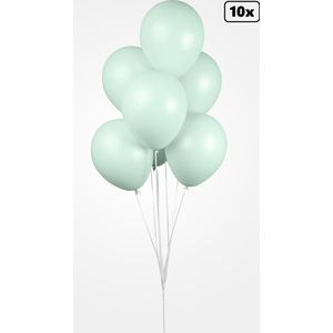 10x Luxe Ballon pastel mint 30cm - biologisch afbreekbaar - Festival feest party verjaardag landen helium lucht thema