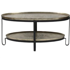 PTMD Kae Gold Ovale Alu Black Coffeetable