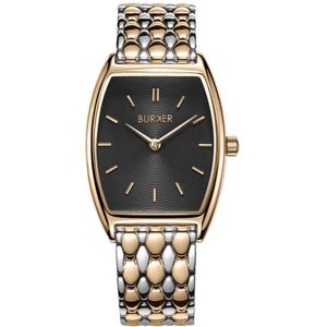 BURKER Grace Dames Horloge - Zwart Goud Zilver - Schakelband - Waterdicht - 25 mm
