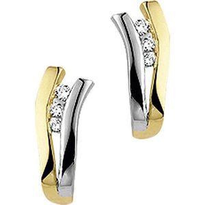 The Jewelry Collection Stekeroorringen Diamant0.082 (2x0.041) H P1 - Bicolor Goud
