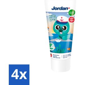 Jordan - Kids - Tandpasta - 0-5 jaar - Milde fruitsmaak - 50 ml - Voordeelverpakking - 4 stuks