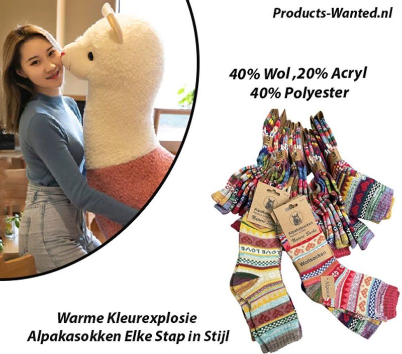 Alpaka Socks - Multicolor - 3 Paar Alpakasokken - Warme Kleurexplosie