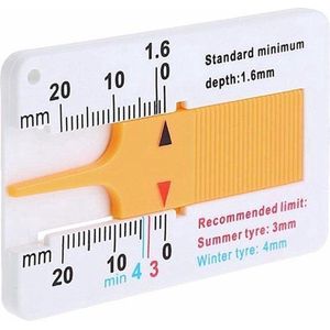 *** Bandenprofiel meter - Bandproefiel opmeten - Bandenfrofiel - Dieptemeter voor het meten van bandendikte - Tyres - van Heble® ***