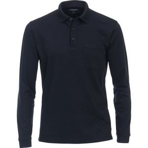 CASA MODA - Comfort Fit Polo - Blauw - Lange Mouw