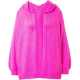 Angel of Style - Dames - Gebreid jasje met capuchon Straight Fit - Neon bes - Maat 42+