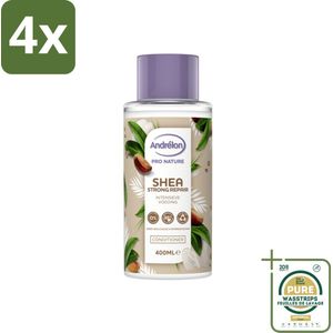 Andrélon - Pro Nature - Shea Strong Repair - Haarconditioner - 400 ml - Voordeelverpakking - 4 stuks - Sheaboter conditioner - Kokosolie conditioner