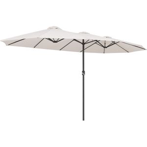 Kingsleeve Dubbele Parasol XXL - 460x270 cm met Zwengel – Beige