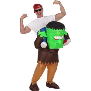 Widmann - Hulk Kostuum - Opblaasbaar Op De Rug Van De Hulk Kostuum - Groen, Bruin - One Size - Carnavalskleding - Verkleedkleding