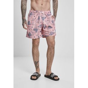 Urban Classics - Pattern Yacht Zwemshorts - 3XL - Roze