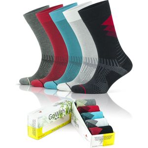 GoWith-5 paar-bamboe sokken-half hoge sokken-hardloop sokken-naadloze sokken-cadeau sokken-maat 40-44