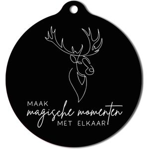 Label2X - Kersthanger Maak Magische Momenten - Zwart - Kerstmis - Kersthanger - Kerst versiering - Kerst decoratie