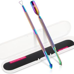 Equivera nagelriem knipper 2-delige nagelriemschuiver - nagelriemsnijder - roestvrij staal - nagelriemverwijderaar - nagelriemschuiver - dunschiller - schraper - pedicure - manicure gereedschap voor nagels en teennagels