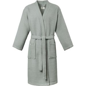 Linden&Green - Unisex Sauna Badjas - 100% Katoen wafel Badjas - L - Groen - Katoen wafel - Sauna Badjas - Badjassen - Kimono - Wafel Badjas dames - Maat L
