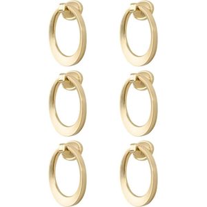 Ronde Swing Ring, 6 Stuks Kast Lade Ring Handgrepen Massief Messing Zinklegering Drop Dressoir Kast Keukenkast Deur Hangende Handgrepen (Geborsteld Goud)