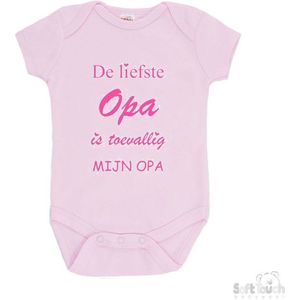 100% katoenen Romper ""De liefste opa is toevallig mijn opa"" Jongens Katoen Roze/mid pink Maat 62/68