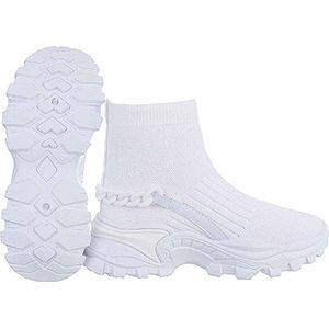 Dilena fashion sok sneakers wit ketting