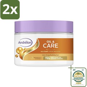 Andrélon – Crème Haarmasker – Oil & Care – 300 ml - Voordeelverpakking - 2 stuks - Pluisvrij haar - Gezond haar