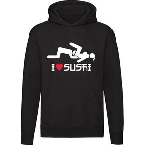 I Love Sushi Hoodie - eten - partner - vriend - vriendin - liefde - vrijgezellenfeest - japan - grappig - unisex - trui - sweater - capuchon