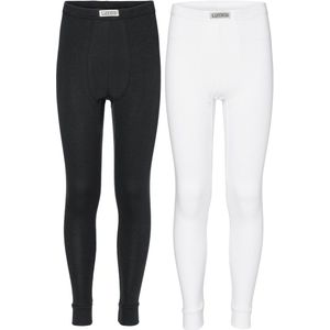 Ladeheid Kinderen Thermobroek 2 Pack Set - Sport - Sporbroek - Lang - Katoen – Zwart/wit – 116 - LA-LA40-248-UW-2B