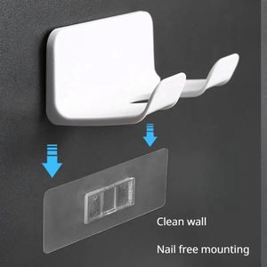 Wandgemonteerd Föhnopbergrek - Geen Boren - Badkamerorganizer met Sterke Lijm - Houd uw Haardroger & Accessoires Netjes en Opgeruimd - Wit