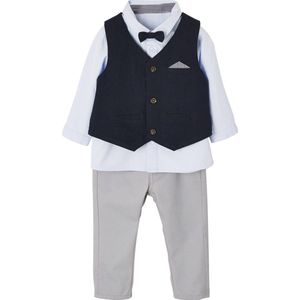 Vertbaudet Feestelijke set jongensbaby vest + overhemd + vlinderdas + broek