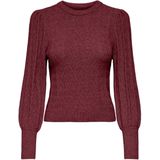 ONLY - ONLKATIA LS STRUC PUFF ONECK CC KNT - Dames - Trui - Rood