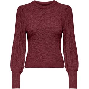 ONLY - ONLKATIA LS STRUC PUFF ONECK CC KNT - Dames - Trui - Rood
