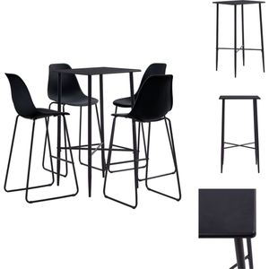 vidaXL Barset - Barsets - Bar Set - Bar Sets - 5-delige Barset kunststof zwart