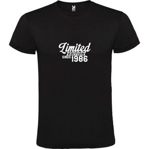 Zwart T-Shirt met “Limited sinds 1986 “ Afbeelding Wit Size S