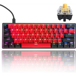 60% Mechanisch Gaming Toetsenbord met RGB Achtergrondverlichting en Programmeerbare Macrotoetsen