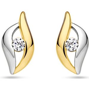 Zilver Verguld (Geel/Rhodium) Oorknoppen Zirkonia 1 Micron 2200464