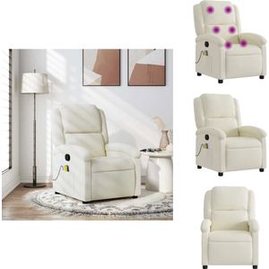 vidaXL Massagestoel - Massagestoelen - Fauteuil - Relaxfauteuil - Massagestoel verstelbaar fluweel crèmekleurig