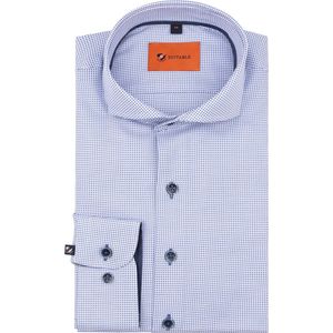 Suitable - Twill Overhemd Print Lichtblauw - Heren - Maat 43 - Slim-fit