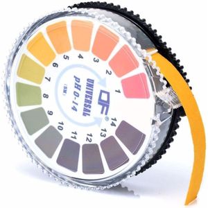 Rol pH-teststrip - 5 m - meetbereik 0-14 - pH papier - drinkwater op rol - lakmo-indicator - universeel papier - oververzuring - lichaamstest pH-waarde - zuurtest