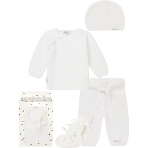 Noppies - Geschenkverpakking met kledingset - Wit - 4delig - Broek Grover - trui Pino - Muts Rosita - Slofjes Nelson - Maat 56