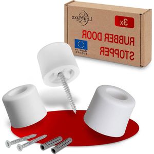 Rubberen Deurstopper Vloermontage - Ø 30 mm x 25 mm - Voor Schroefbevestiging - Betrouwbare Bescherming tegen Dichtslaande Deuren - Set van 3 - Wit