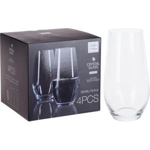8x Tumbler grote waterglazen/drinkglazen - 580 ml - Luxe drinkglazen - Kristal glas - Glazen voor frisdrank/water