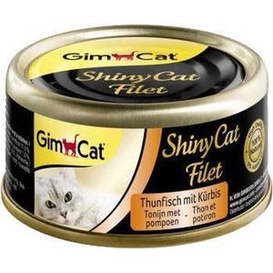 GimCat ShinyCat Filet - Tonijn met Pompoen - 24 x 70 gram