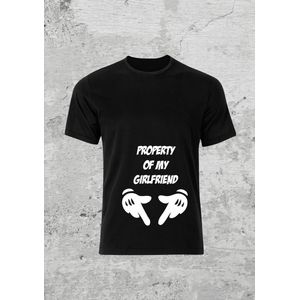 Property of my girlfriend t shirt - t shirt - cadeau - maat L