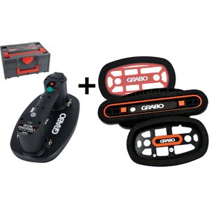 GRABO Plus in Koffer + 3x GRABO Seals - Slender Seal, Rock Seal & Brace Seal - Elektrische draagbare vacuümzuiger - Handgereedschap - Hefvermogen 120 kg