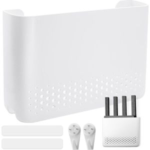 Router Box - 25,6 × 17 × 5 cm router verbergen wandbox kunststof witte router kast home router opbergdoos WLAN router houder muur voor het opbergen van routers