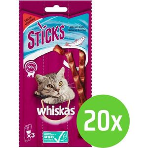 20x Whiskas Sticks 18 g - Kattensnack - Zalm
