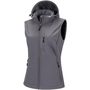 Dames Softshellvest met Afneembare Capuchon - Waterdicht en Winddicht Sportvest