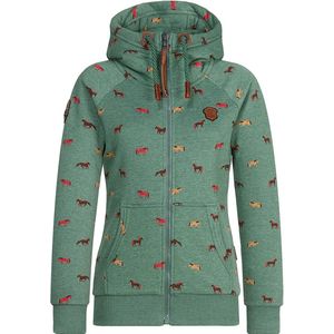 Naketano Damen Sweatjacke Brazzo 1801-0301 Pine Green Melange (Small Horses)-S