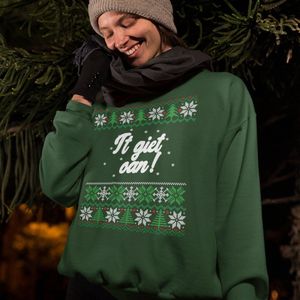 Friese Kersttrui Groen It Giet Oan - Maat XS - Uniseks Fit - Kerstkleding Voor Dames & Heren