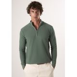 Felix Hardy Pullover Met Halve Rits - 100% Katoen Heren Groen - 2Xl
