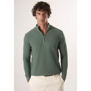 Felix Hardy Pullover Met Halve Rits - 100% Katoen Heren Groen - 2Xl